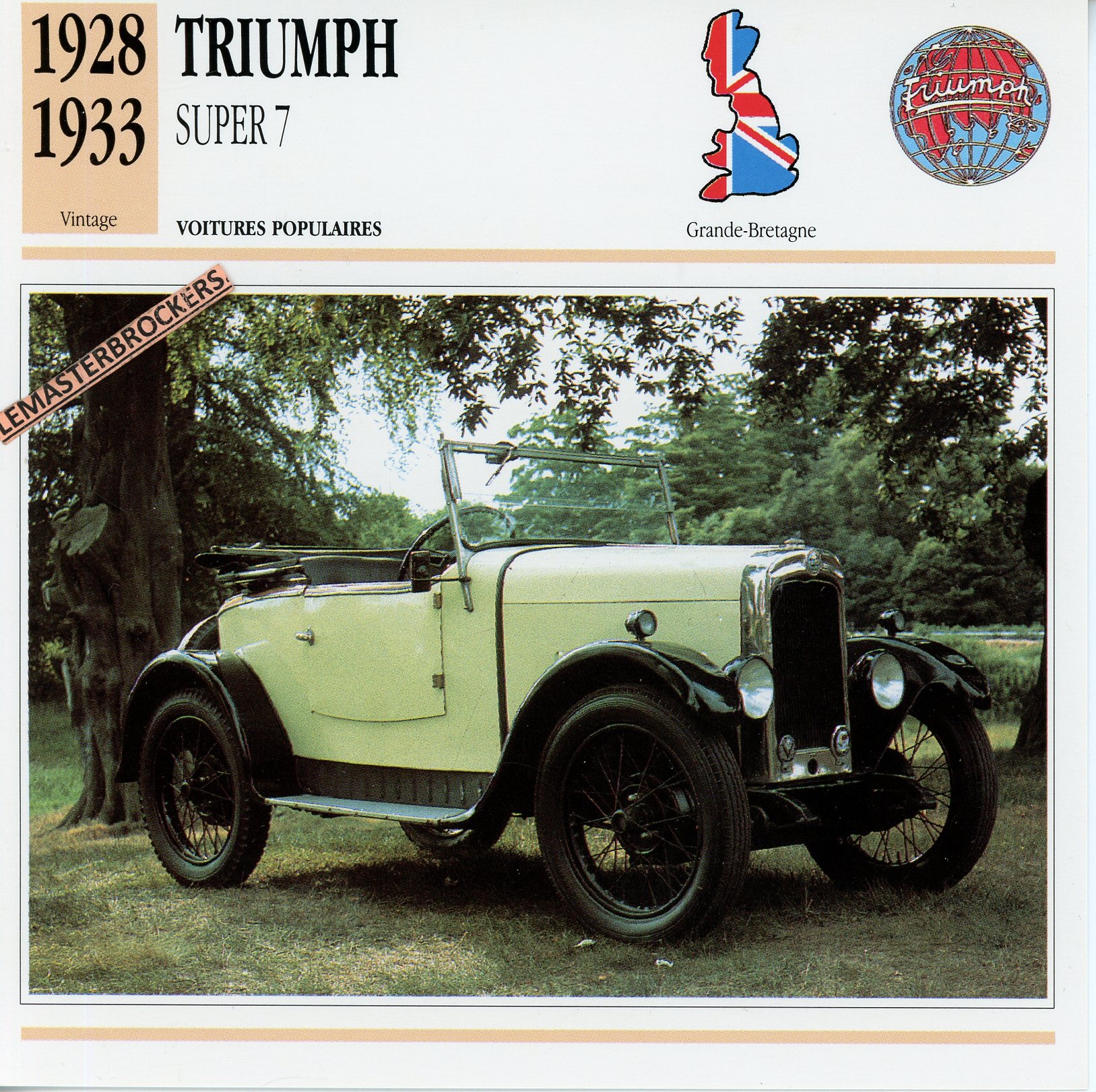 TRIUMPH-SUPER-7-1928-FICHE-AUTO-ATLAS-LEMASTERBROCKERS