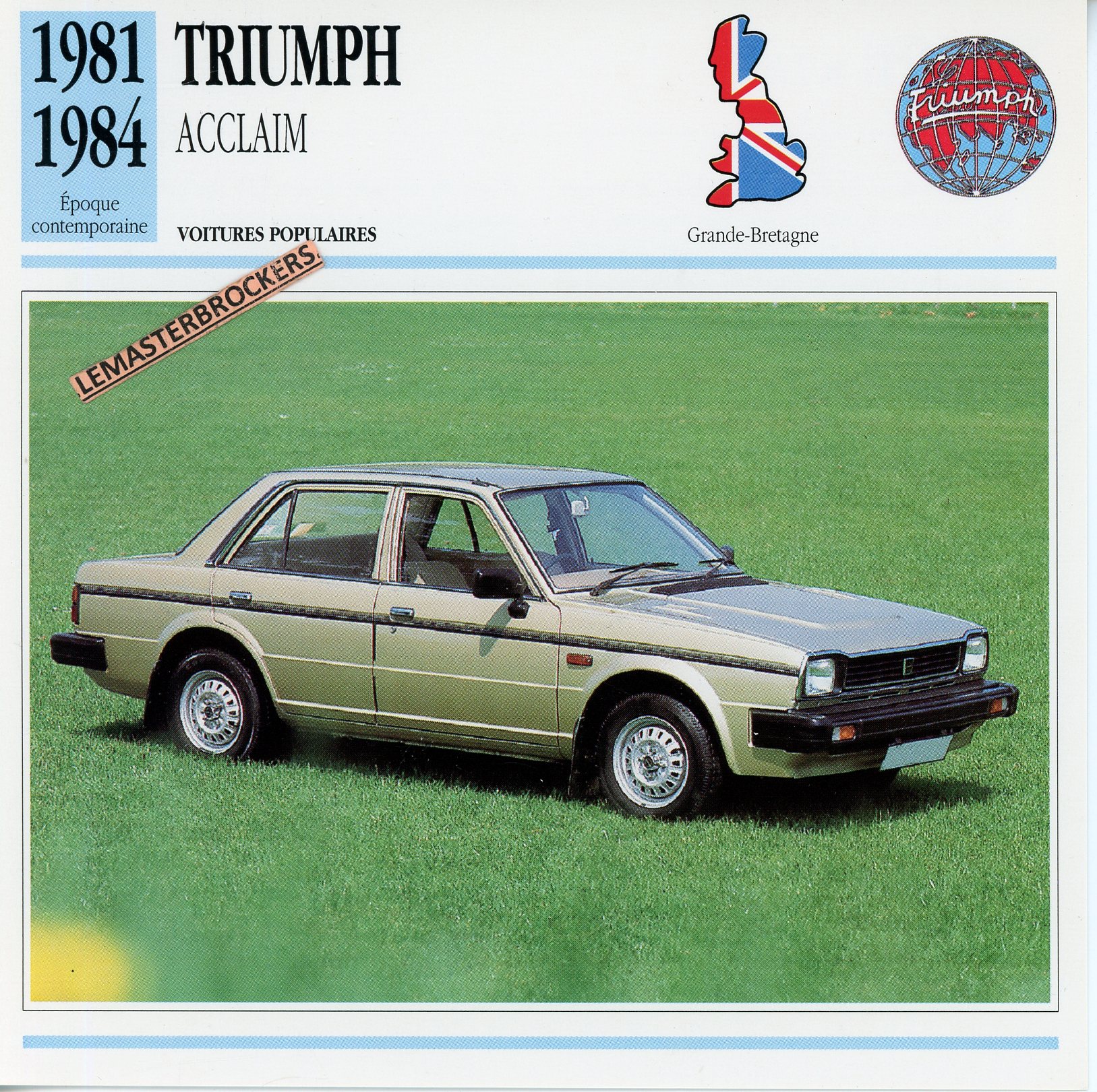 TRIUMPH-ACCLAIM-1981-1984-FICHE-AUTO-ATLAS-LEMASTERBROCKERS