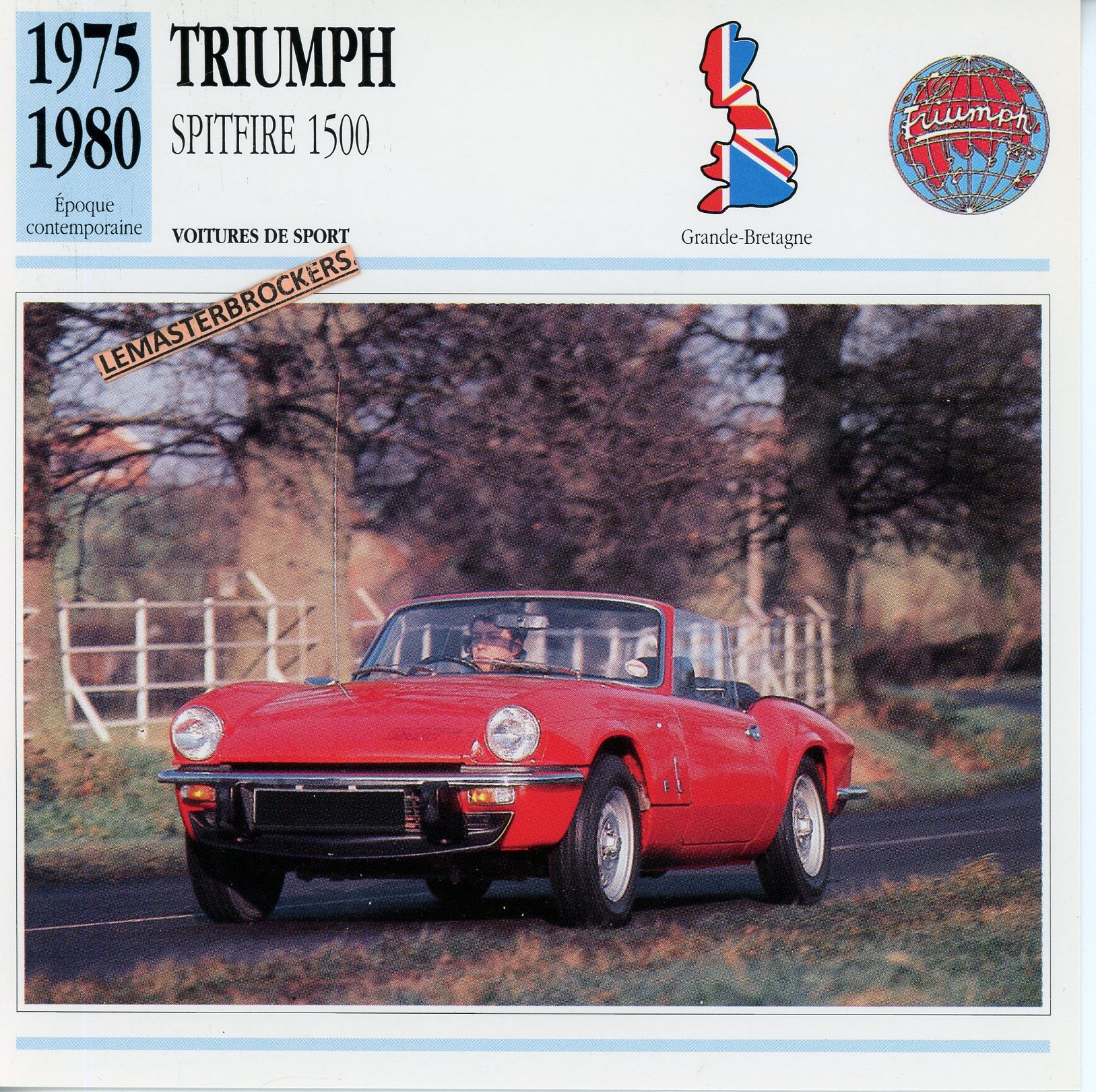 TRIUMPH SPITFIRE 1500 1975 1980 - FICHE AUTO ATLAS ÉDITION