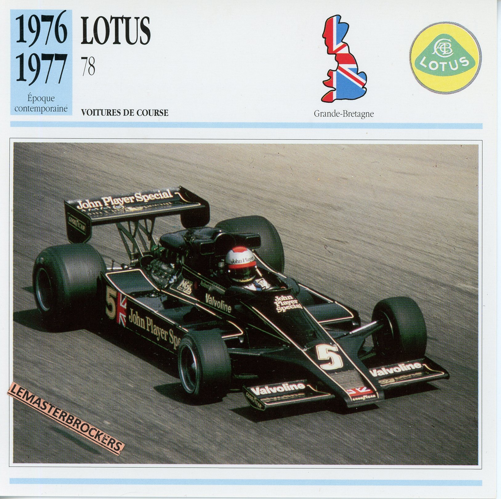 LOTUS-78-F1-1976-1978-FICHE-AUTO-ATLAS-LEMASTERBROCKERS
