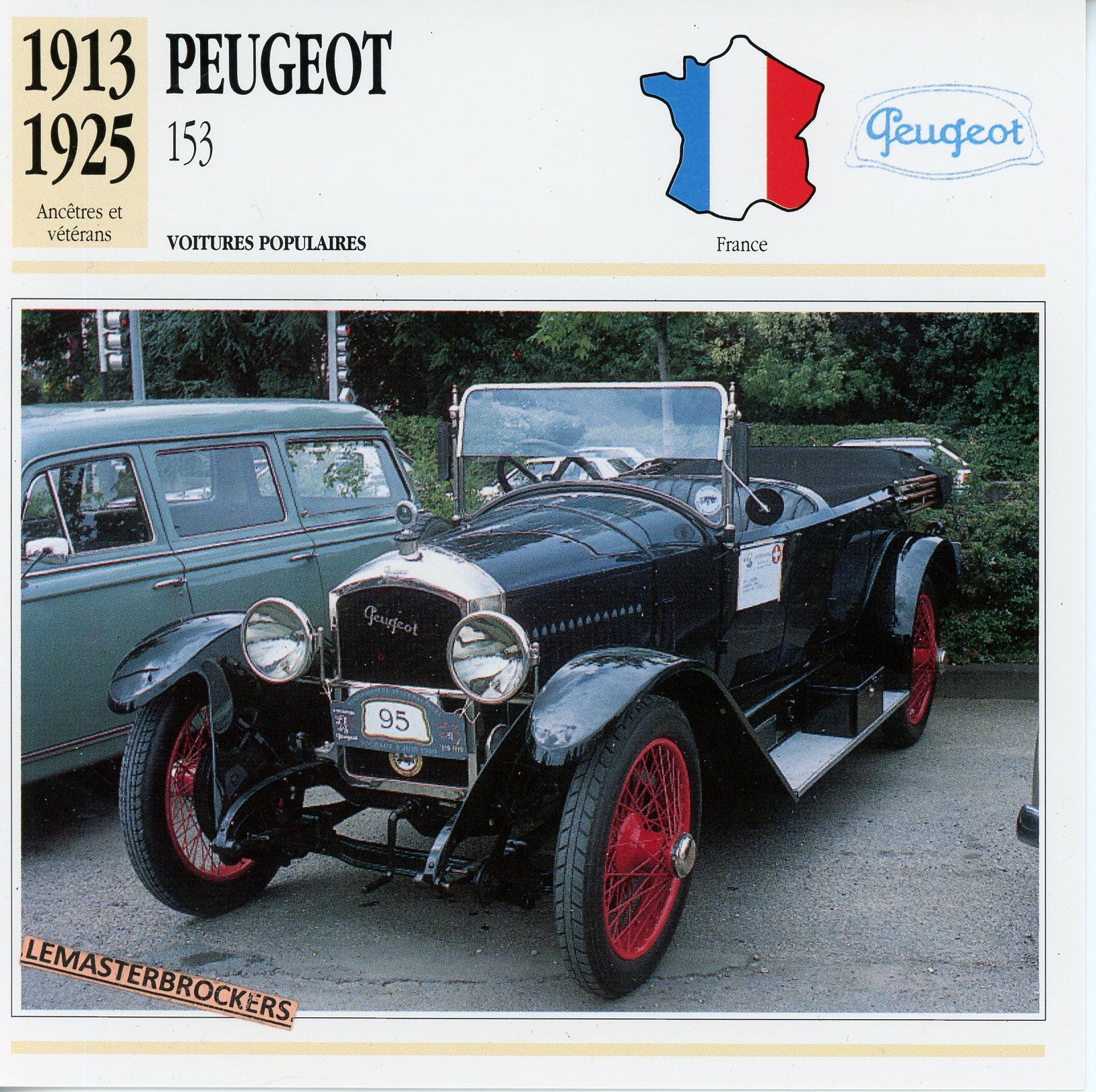 PEUGEOT-153 1913 1925 -FICHE-AUTO-ATLAS-LEMASTERBROCKERS