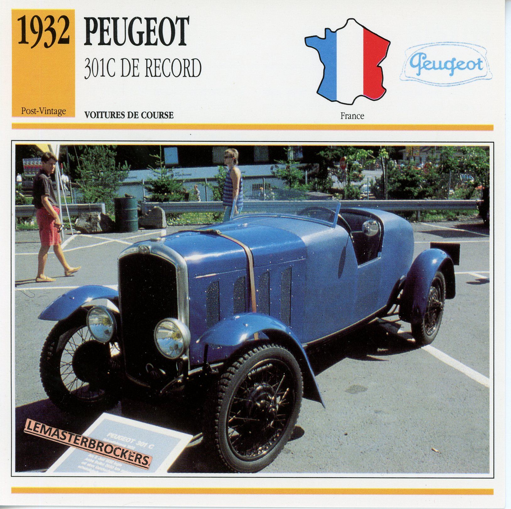 PEUGEOT-301C-DE-RECORD-1932-FICHE-AUTO-ATLAS-LEMASTERBROCKERS
