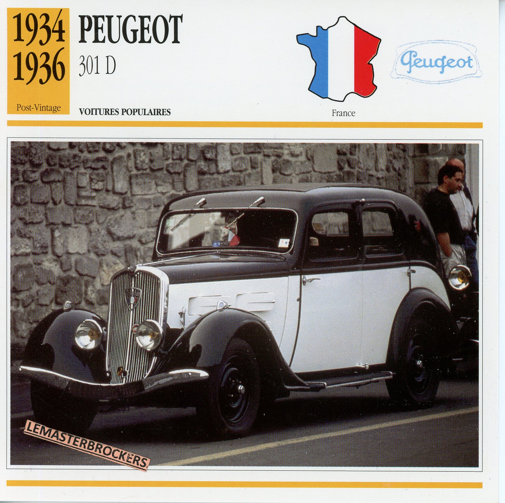 PEUGEOT-301-D-1934-1936-FICHE-AUTO-ATLAS-LEMASTERBROCKERS