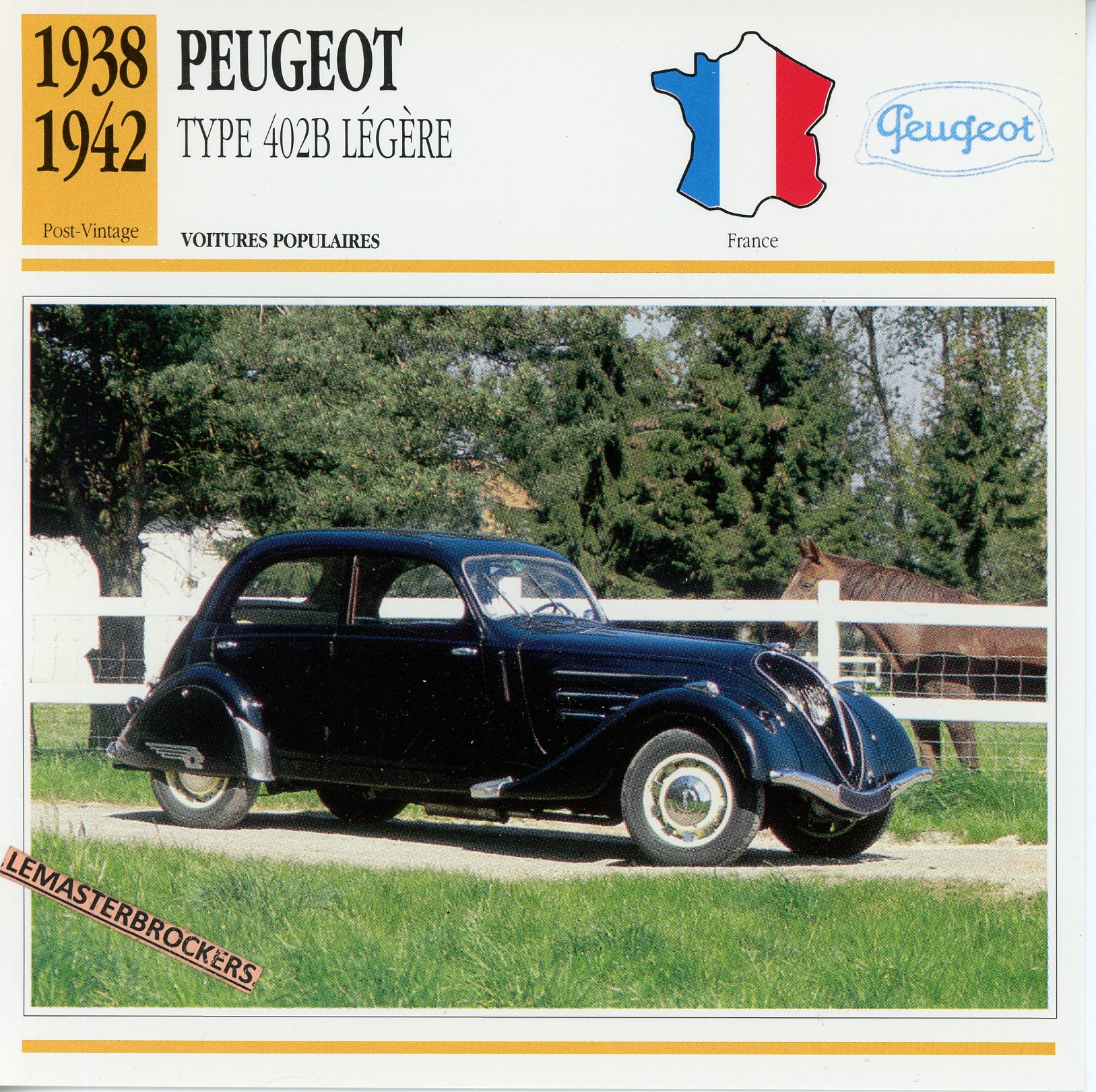 PEUGEOT-402B-LEGERE-1938-1942-FICHE-AUTO-ATLAS-LEMASTERBROCKERS