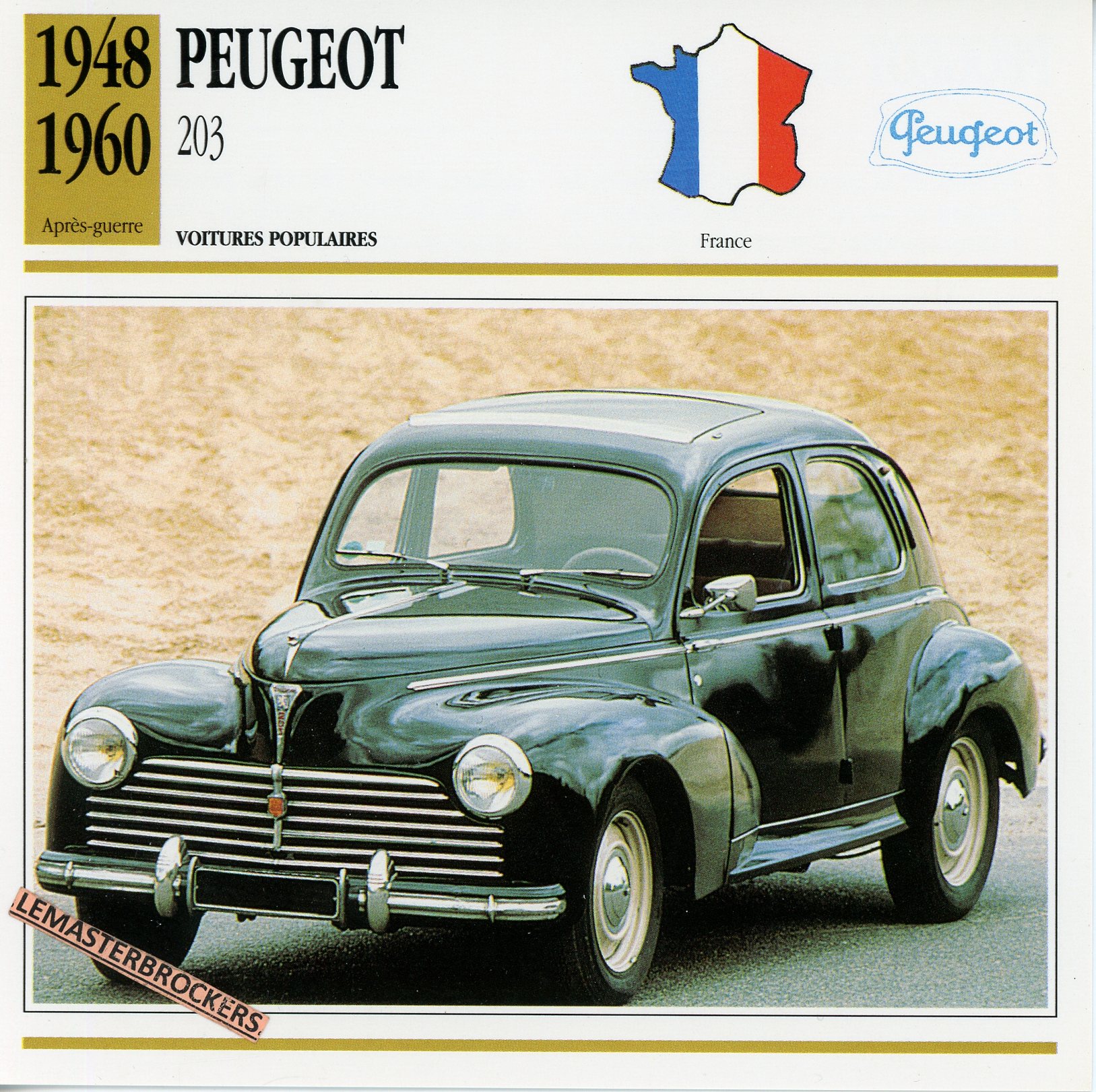 PEUGEOT-203-1948-1960-FICHE-AUTO-ATLAS-LEMASTERBROCKERS