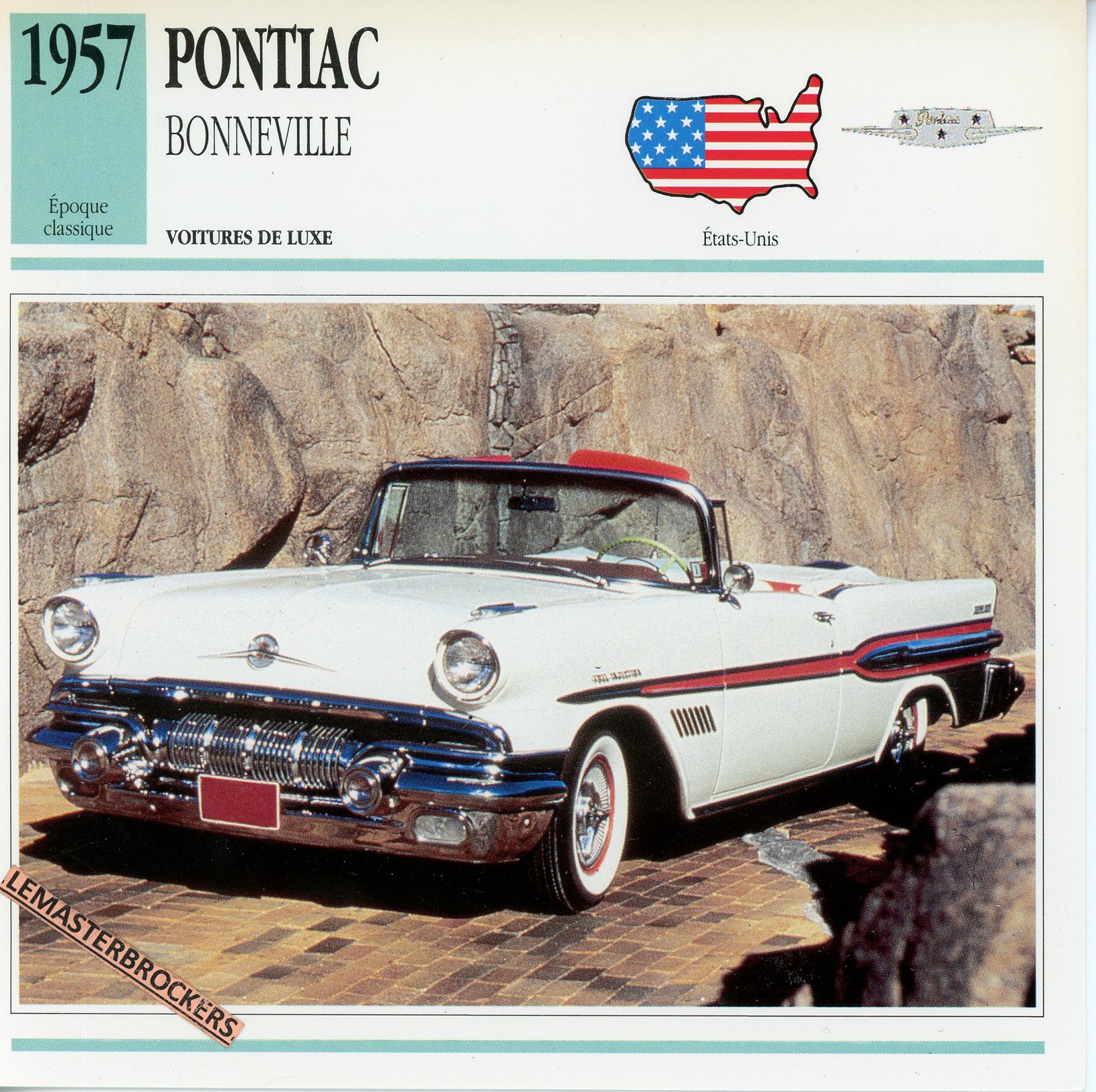 PONTIAC BONNEVILLE 1957 - FICHE AUTO ATLAS ÉDITION