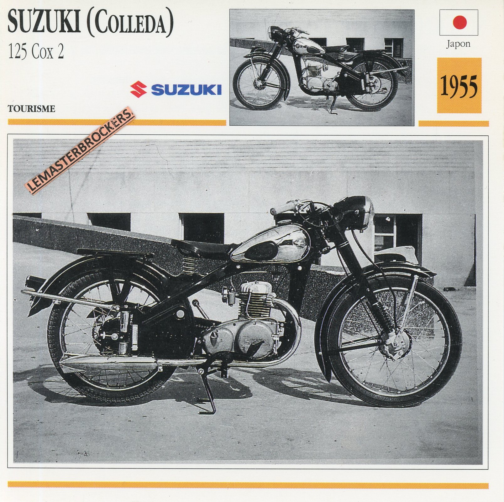 SUZUKI 125 COX 2 1955 COLLEDA - FICHE MOTO