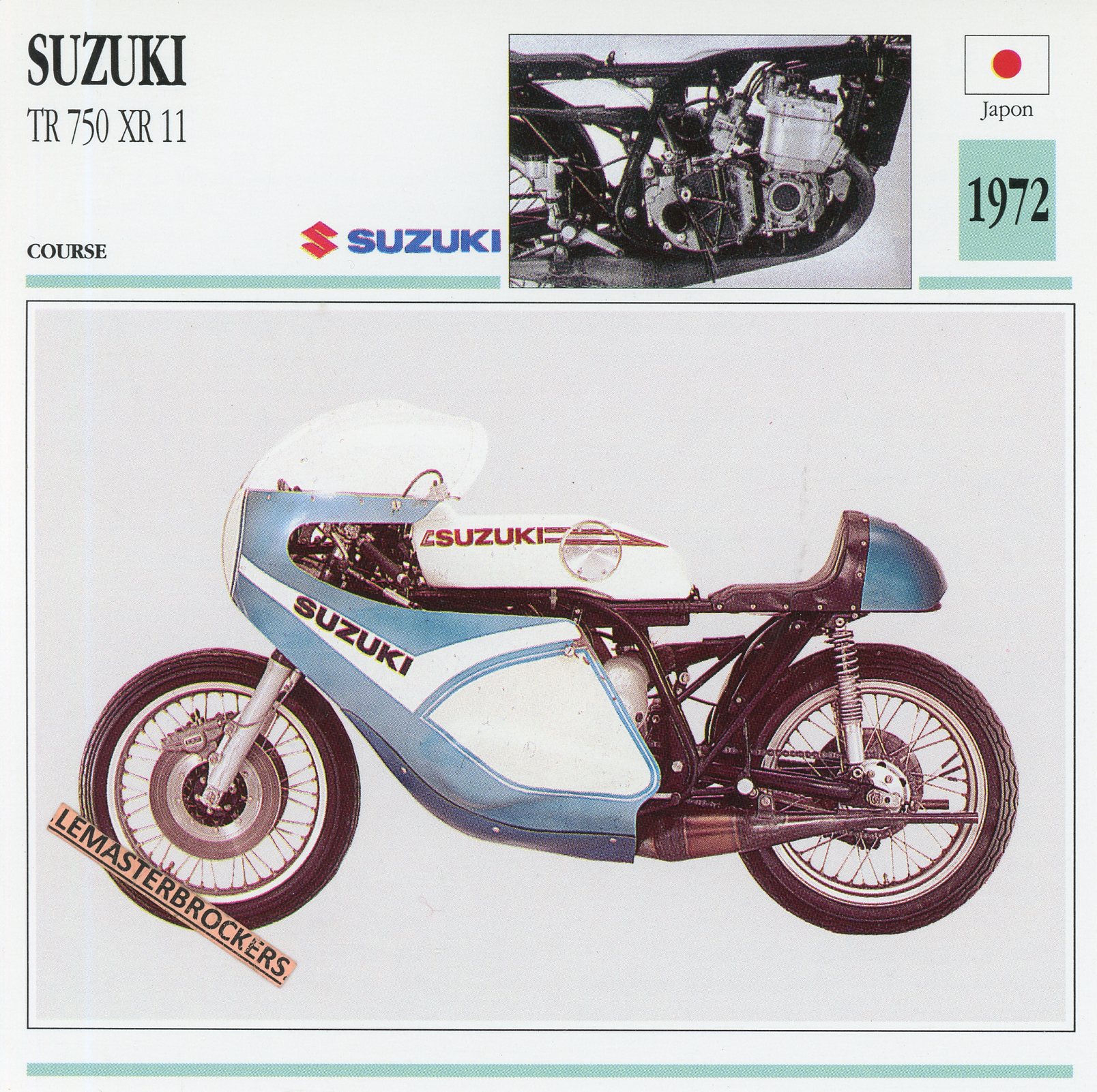 SUZUKI TR 750 XR 11 1972 - FICHE MOTO TR750