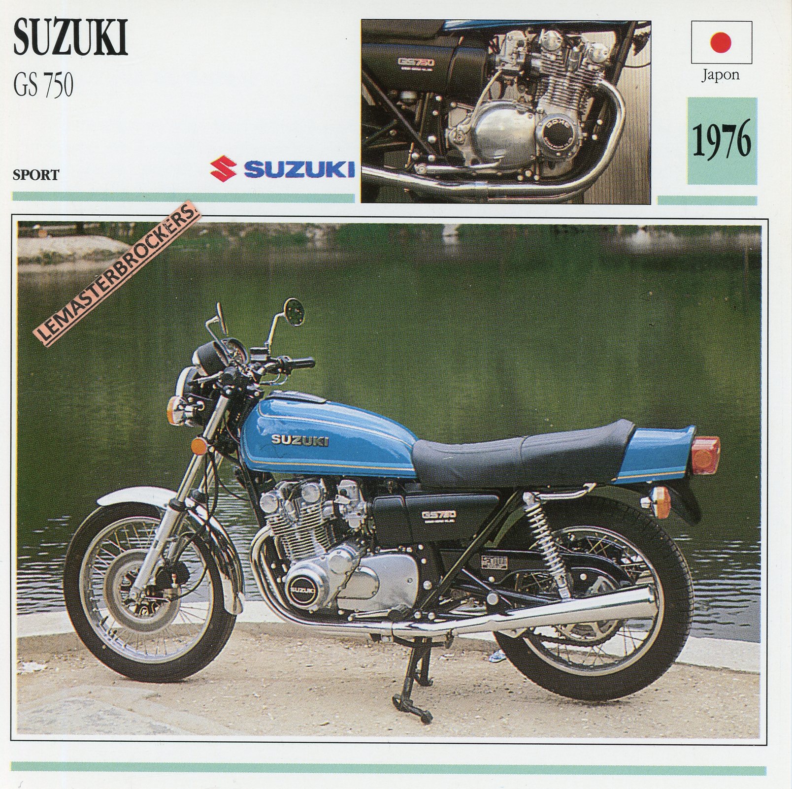 SUZUKI GS 750 1976 - FICHE MOTO GS750