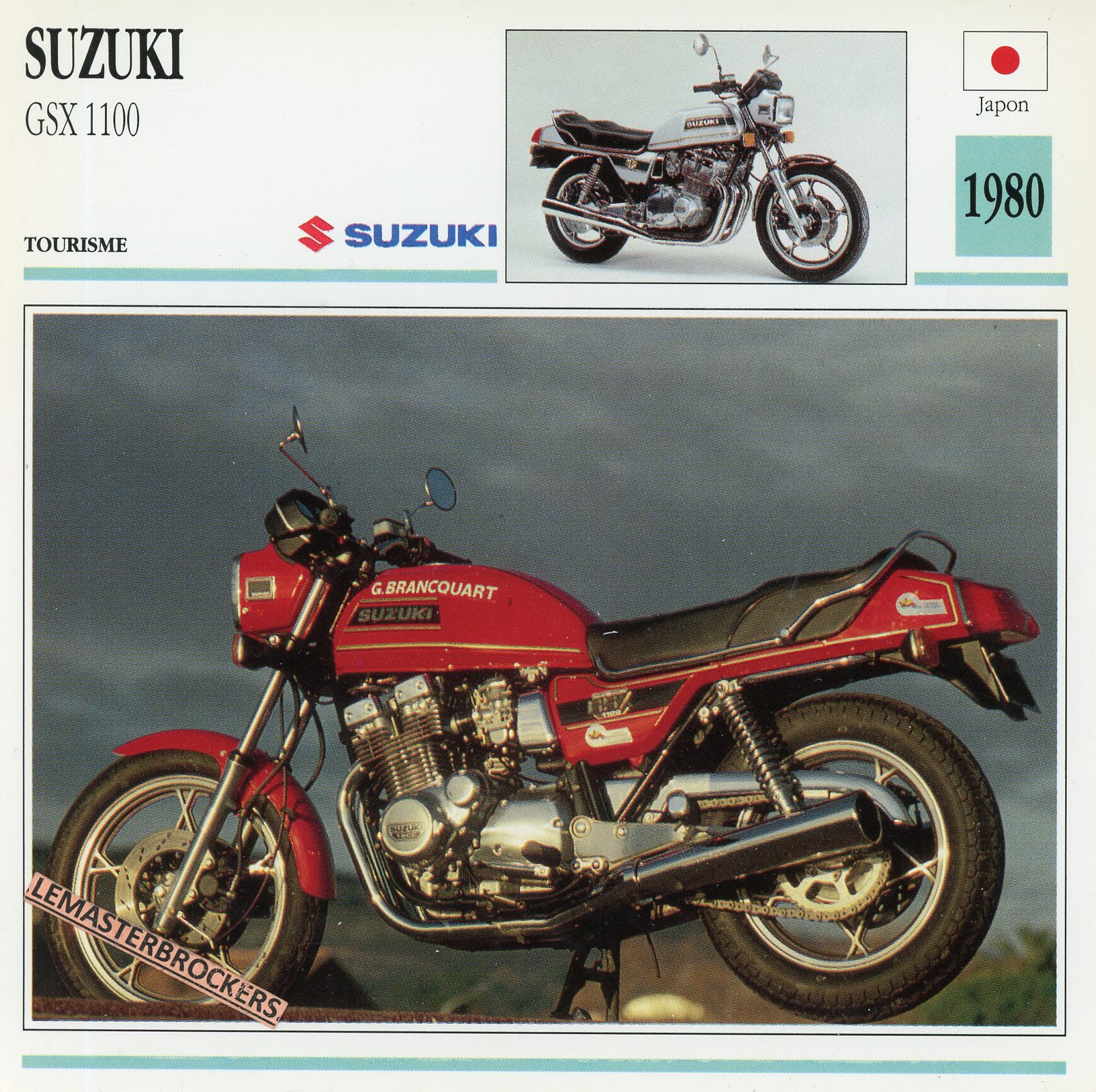 SUZUKI GSX 1100 1980 - FICHE MOTO SUZUKI GSX1000