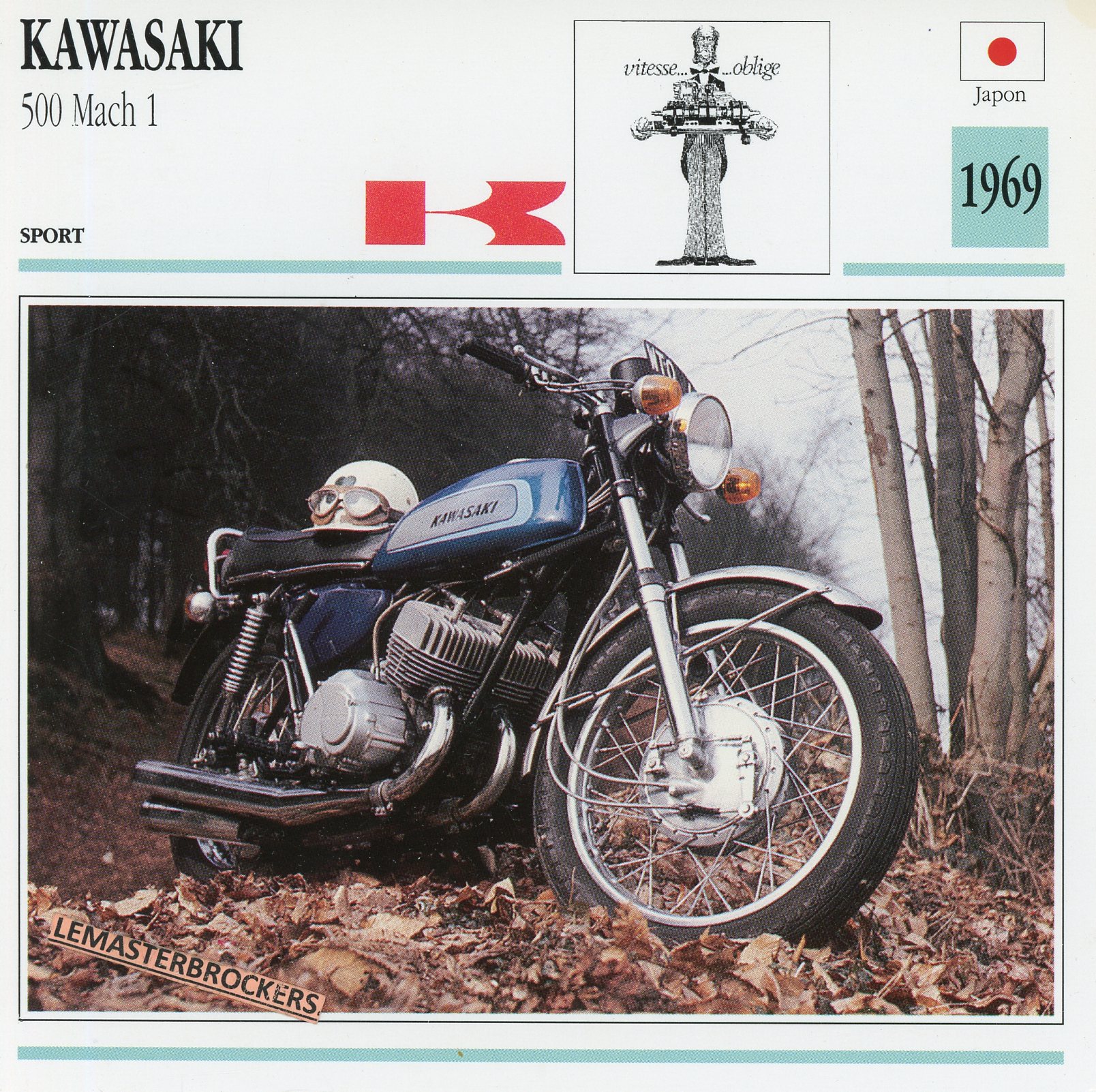 KAWASAKI 500 MACH 1 1969  - FICHE MOTO KAWA MACH1