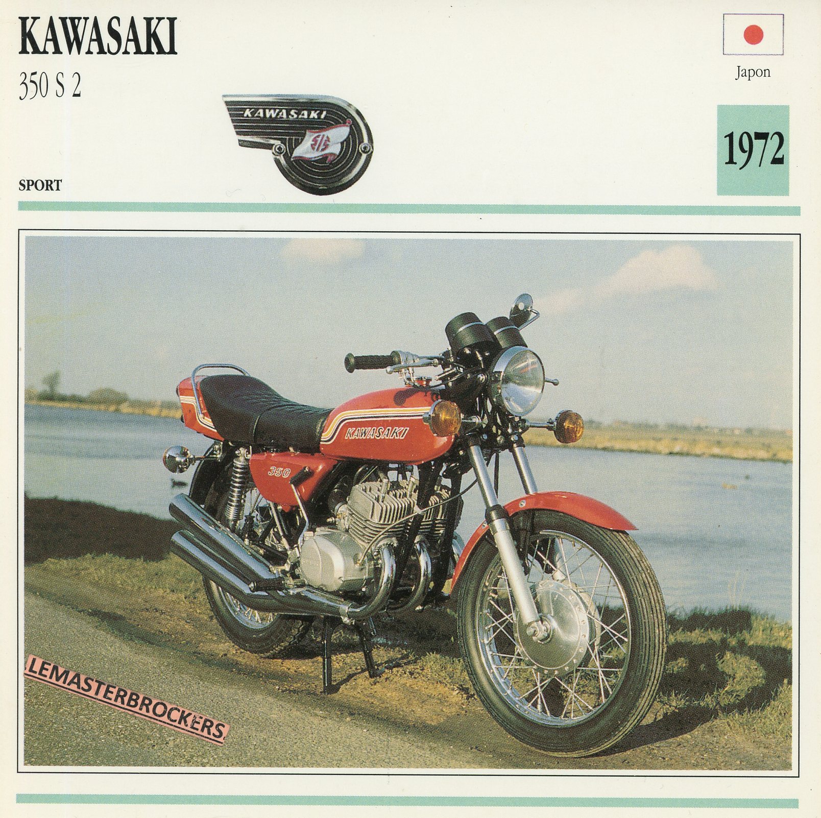 KAWASAKI 350 S2 1972 - FICHE MOTO KAWASAKI
