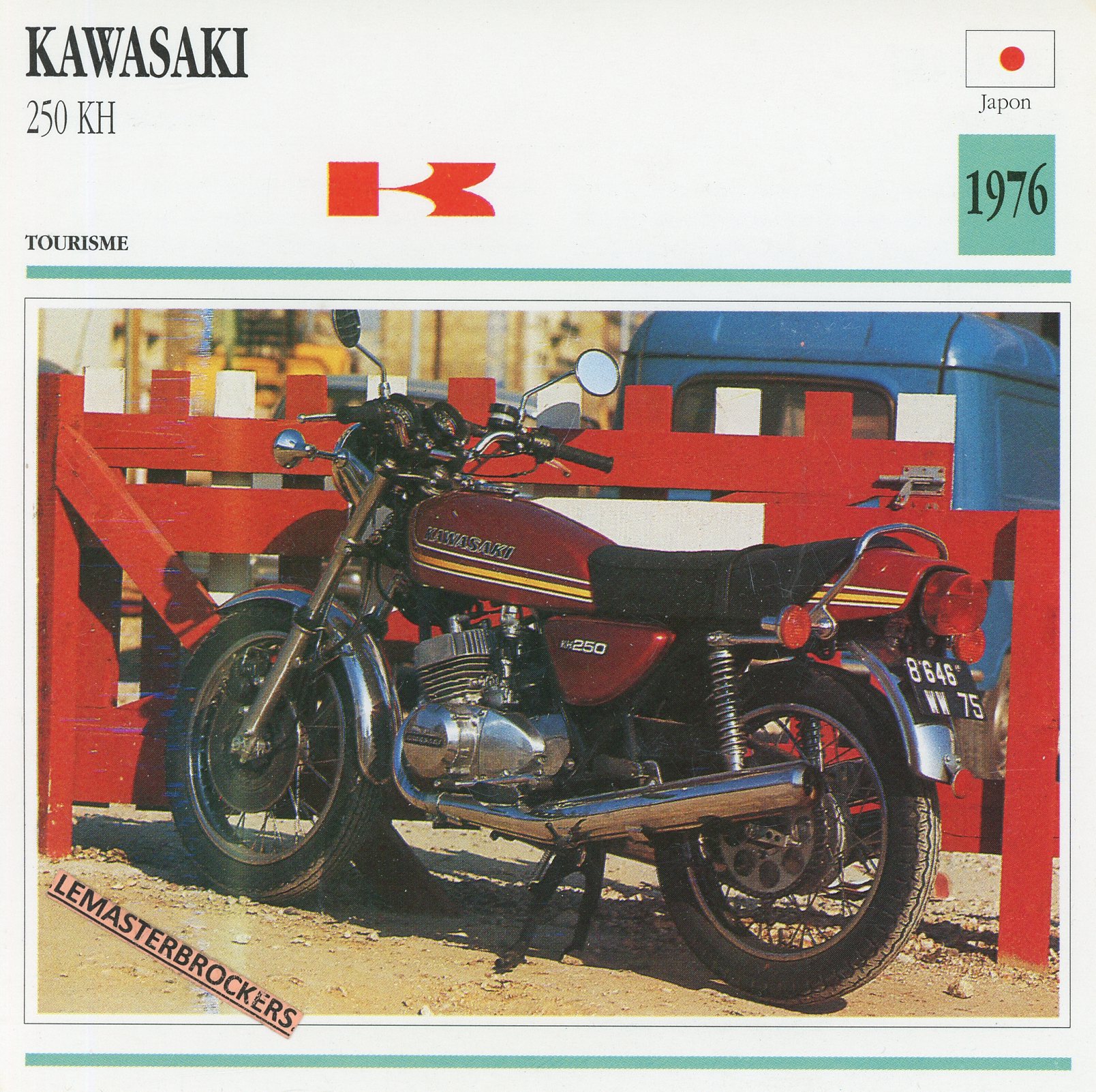 KAWASAKI 250 KH 1976 - FICHE MOTO KAWASAKI