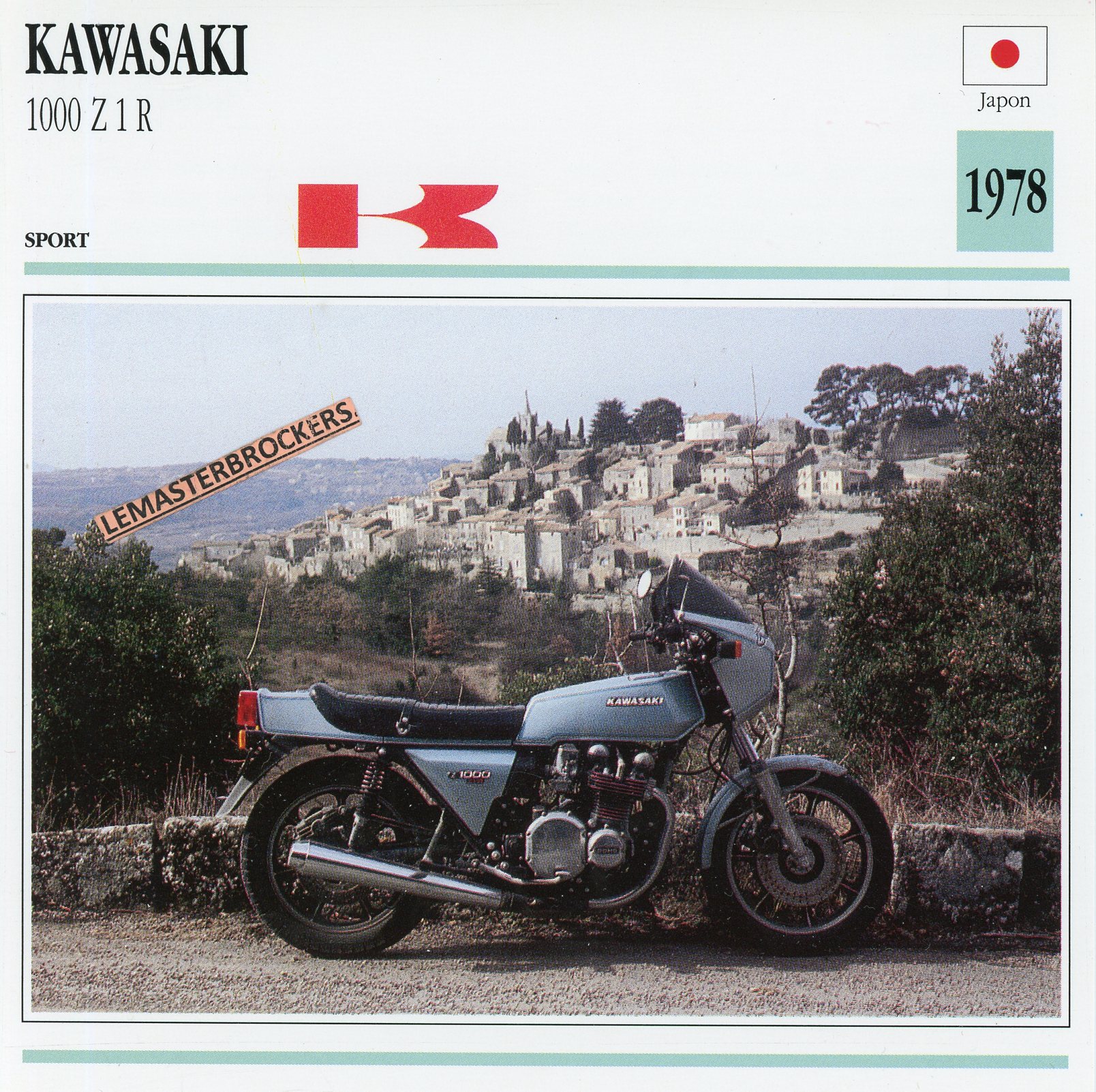 KAWASAKI 1000 Z1 R 1978 - FICHE MOTO KAWASAKI Z1