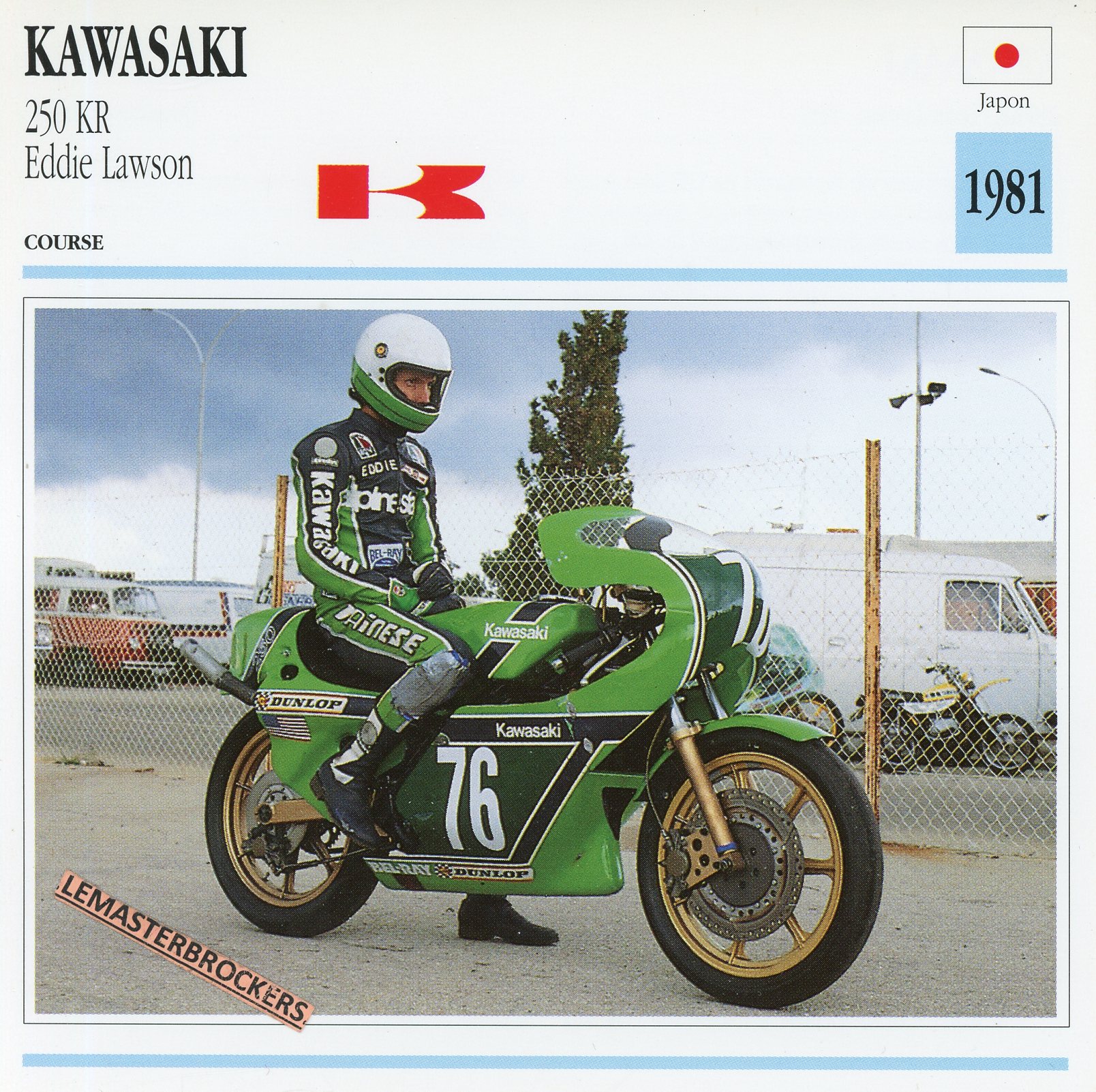 KAWASAKI-KR-250-EDDIE-LAWSON-1981-FICHE-MOTO-KAWASAKI-KR-LEMASTERBROCKERS