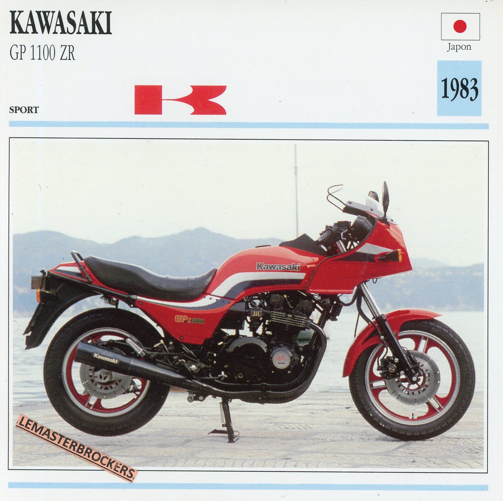 KAWASAKI GP1100 ZR 1983 - FICHE MOTO KAWASAKI GP1100ZR
