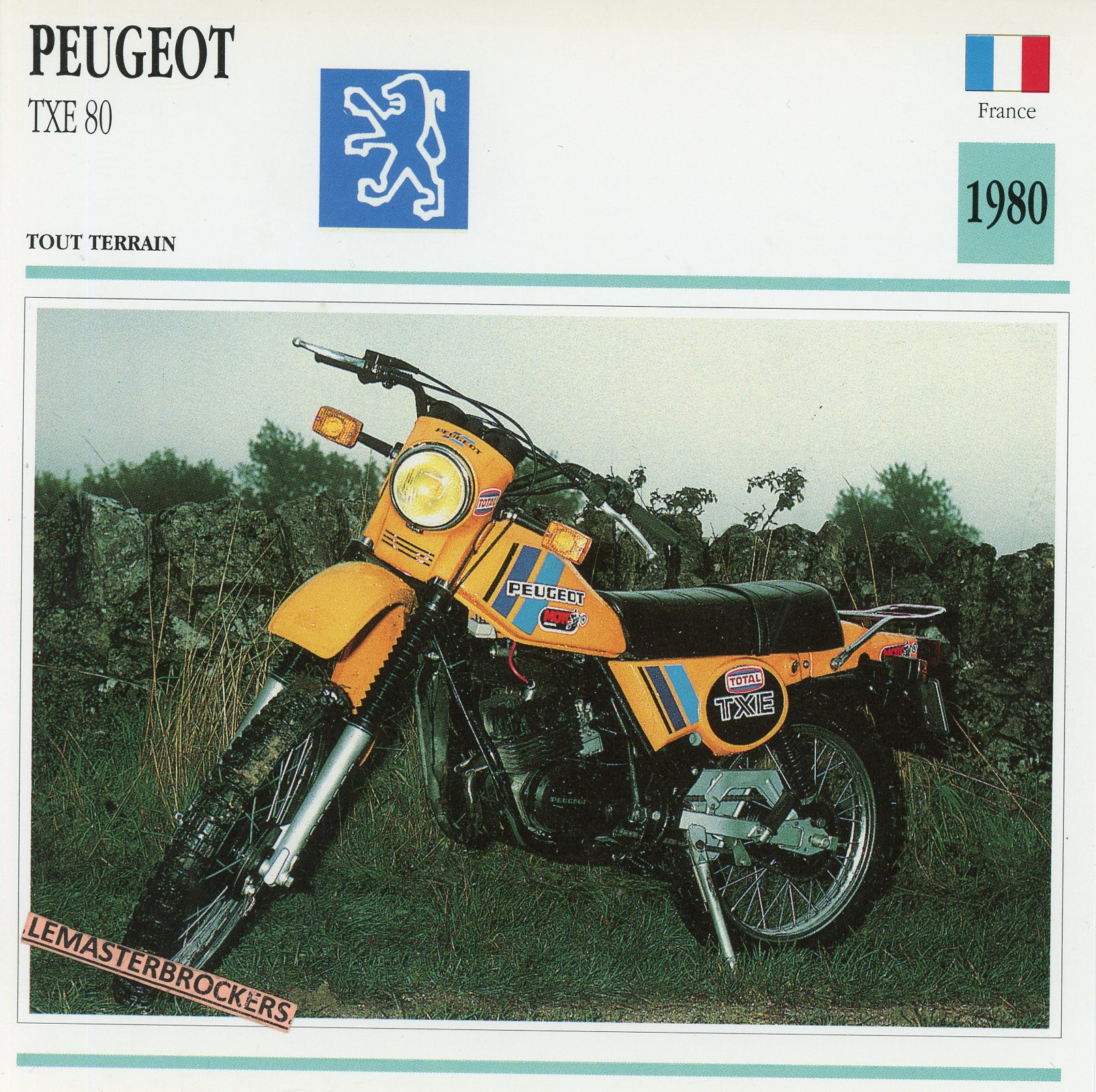 PEUGEOT TXE 80 1980 - FICHE MOTO