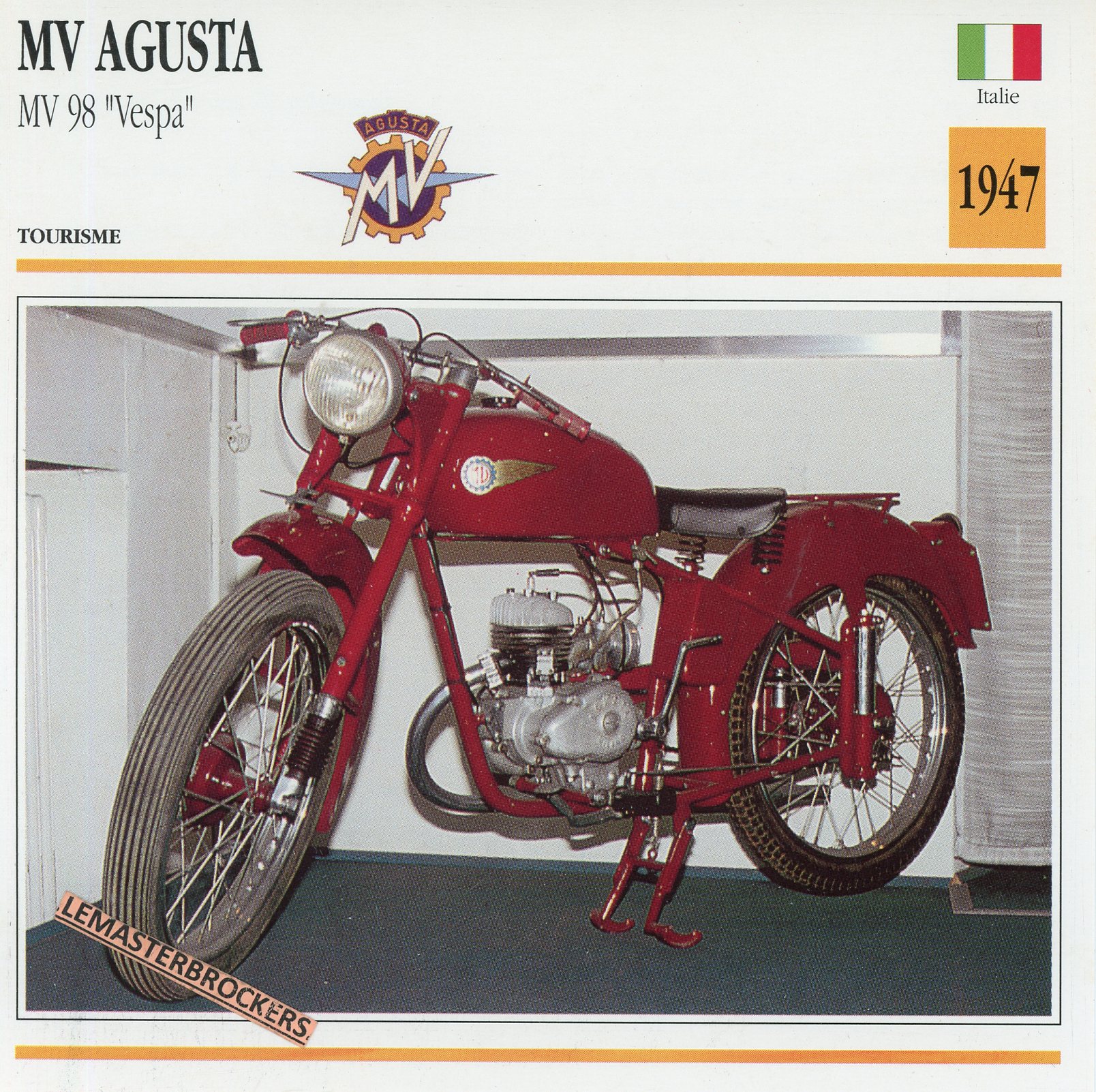 MV AGUSTA MV98 VESPA 1947 - FICHE MOTO