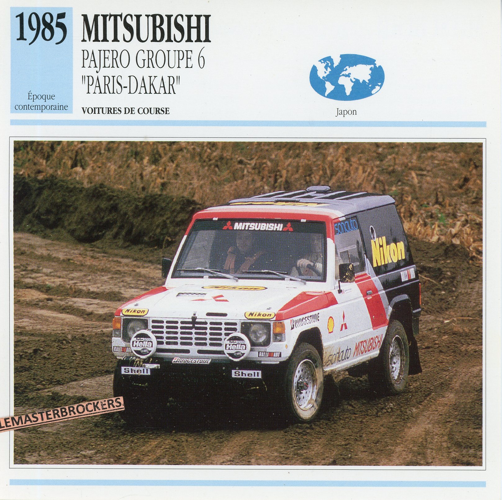 MITSUBISHI-PAJERO-1985-PARIS-DAKAR-FICHE-AUTO-LEMASTERBROCKERS