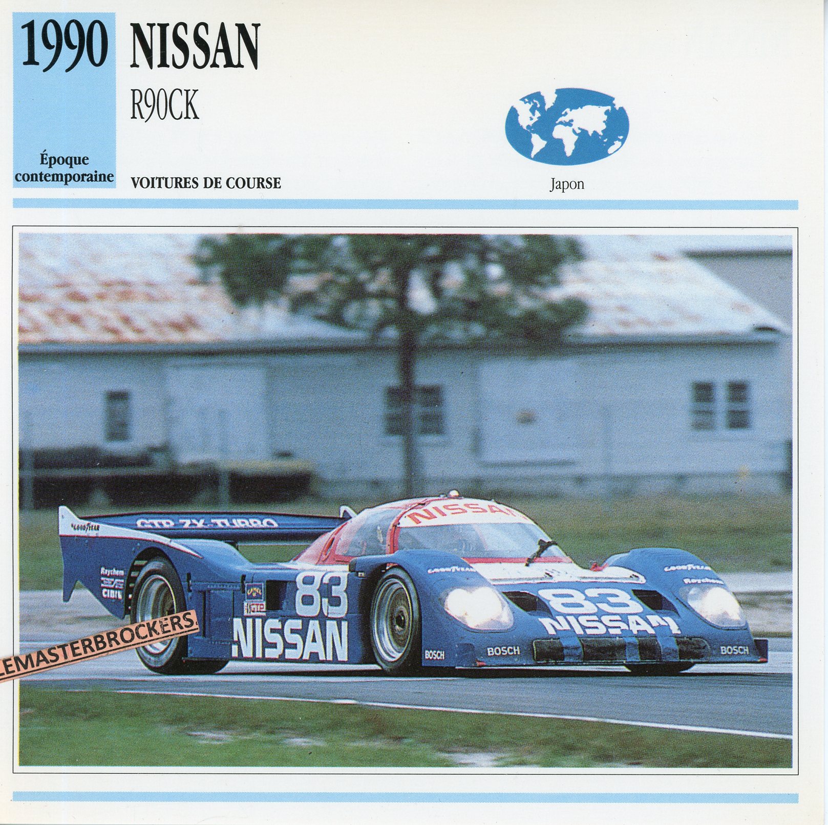 NISSAN-R90CK-1990-FICHE-AUTO-LEMASTERBROCKERS-VOITURE-DE-COURSE