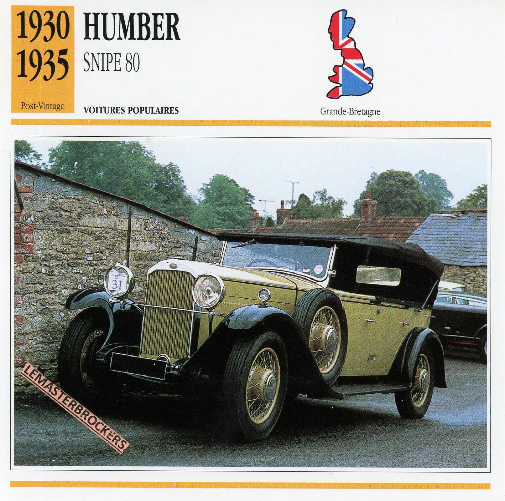 FICHE-AUTO-HUMBER-SNIPE-80-LEMASTERBROCKERS-CARD-CARS-ATLAS