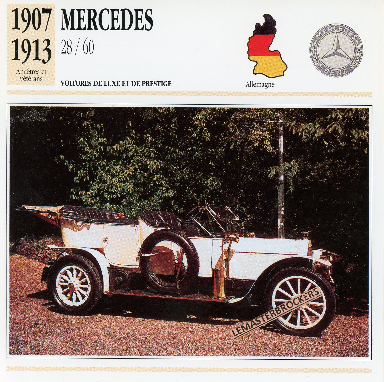 FICHE-AUTO-MERCEDES-28-60-1907-1913-LEMASTERBROCKERS-CARS-CARD