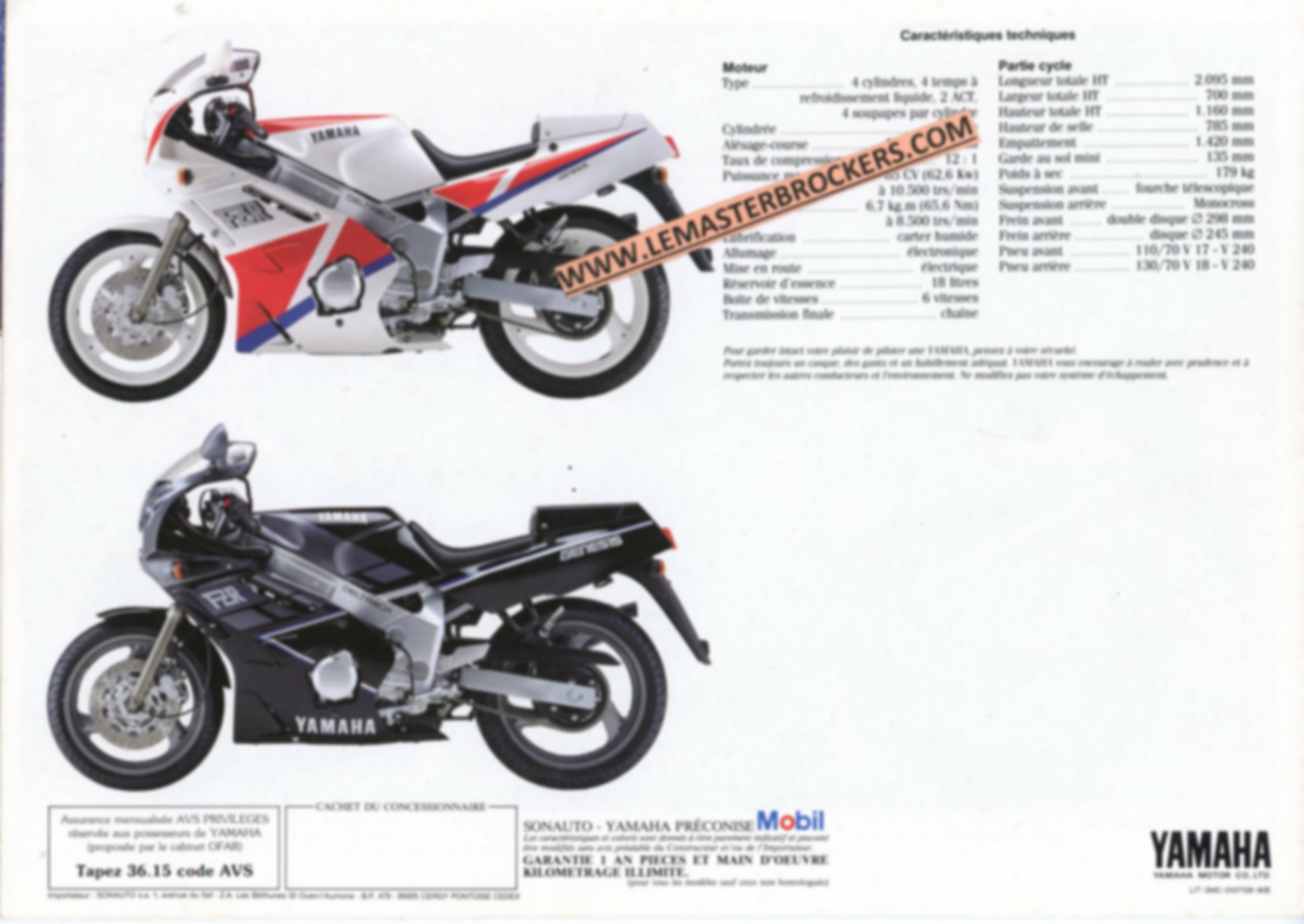 BROCHURE-MOTO-yamaha-FZR-600-FZR600-1990-LEMASTERBROCKERS