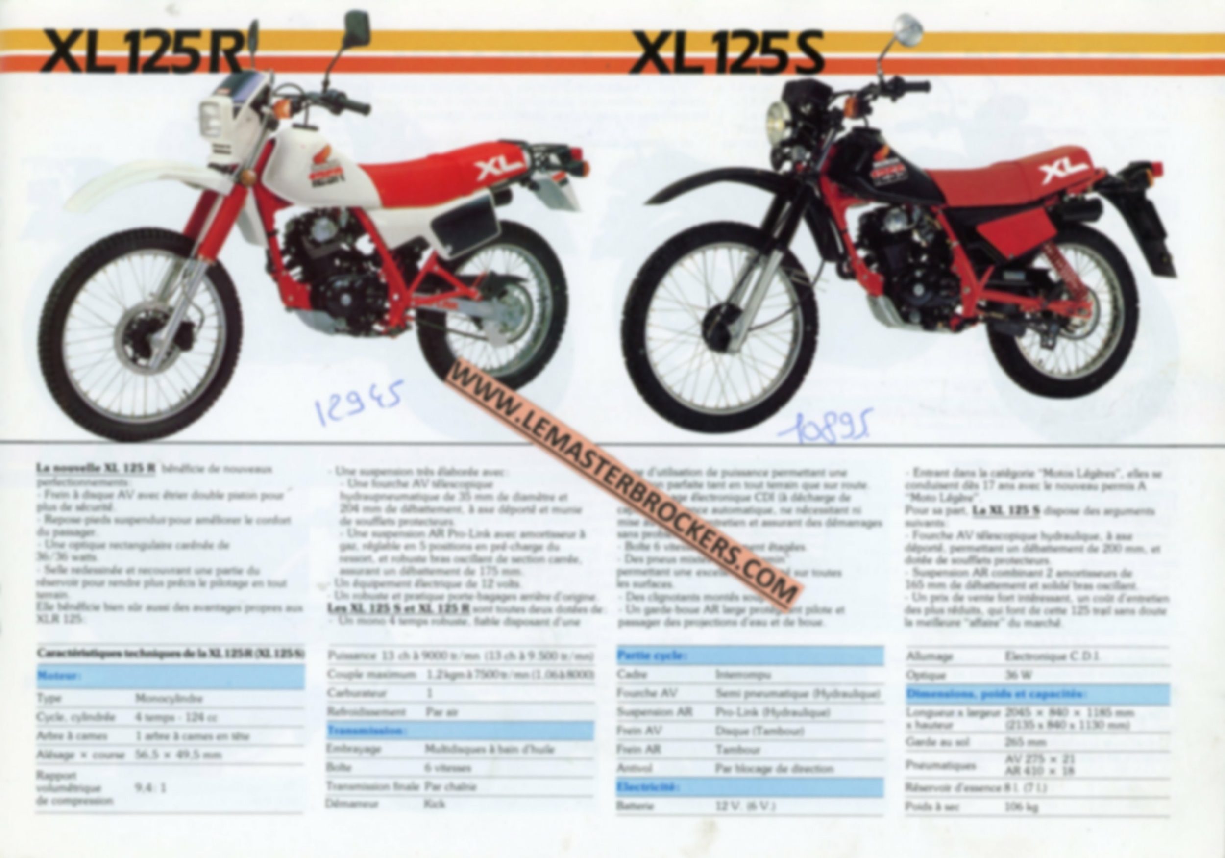 BROCHURE-MOTO-HONDA-MTX-MBX-XL-CB-CM-CG-DAX-ST70-LEMASTERBROCKERS