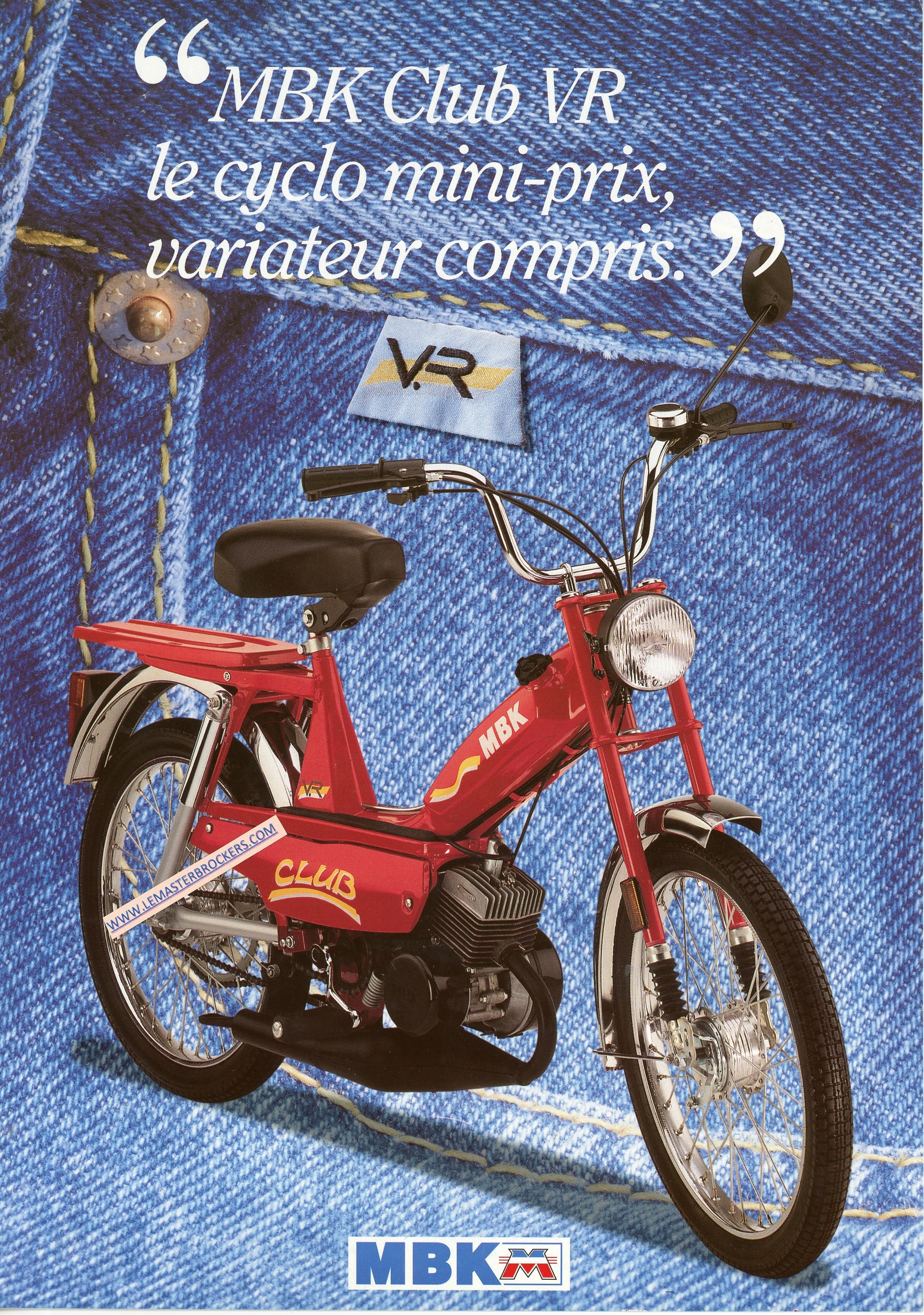 BROCHURE-CYCLO-CYCLOMOTEUR-MBK-CLUB-VR-MOBYLETTE-LEMASTERBROCKERS