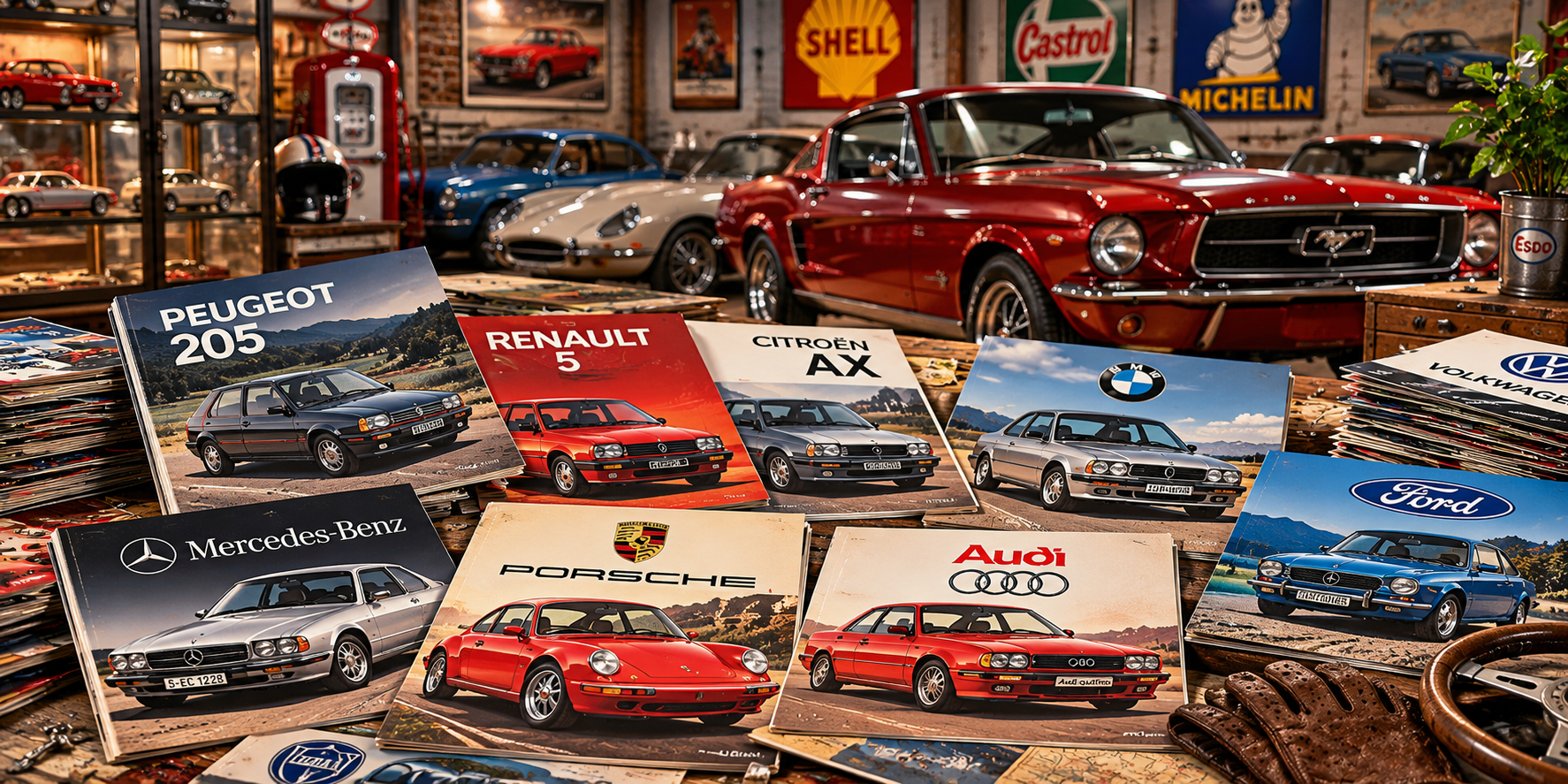 atelier retro des brochures automobiles