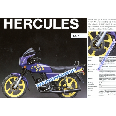 HERCULES KX5 1992 - BROCHURES MOTO - LEMASTERBROCKERS