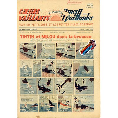 coeurs-vaillants-ames-vaillantes-50-1941-tintin-milou-original