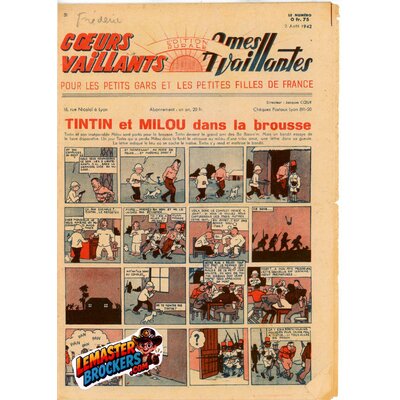 coeurs-vaillants-ames-vaillantes-31-1942-tintin-milou-original
