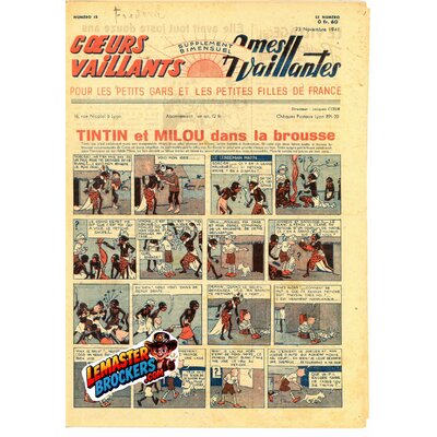 coeurs-vaillants-ames-vaillantes-numero-15-23-novembre-1941-tintin-milou-brousse-edition-rurale