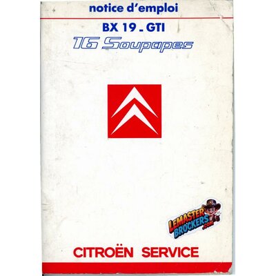 notice-citroen-bx-19-gti-16-soupapes-manuel-original-francais