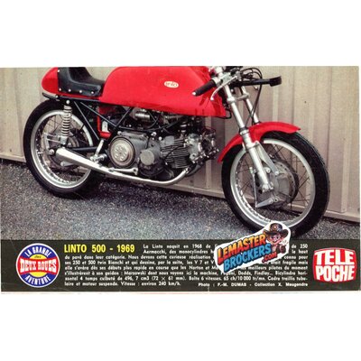 Linto 500 1969 – Fiche moto vintage Télé Poche