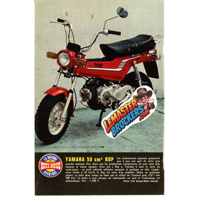 Publicité ancienne 3 Couronnes pour les lasagnes – verso de la fiche Yamaha 50 Bop