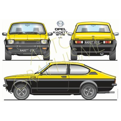 POSTER OPEL KADETT GT/E 1L9 - ART DÉCO IMPRESSION  - LEMASTERBROCKERS