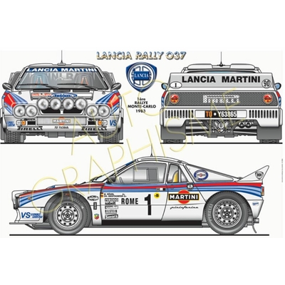 LANCIA-RALLY-037-POSTER- ART-DÉCO-IMPRESSION  - LEMASTERBROCKERS
