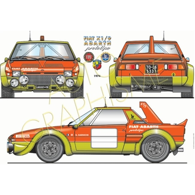 COUPE-FIAT-X1-9-ABARTH-POSTER- ART-DÉCO-IMPRESSION  - LEMASTERBROCKERS