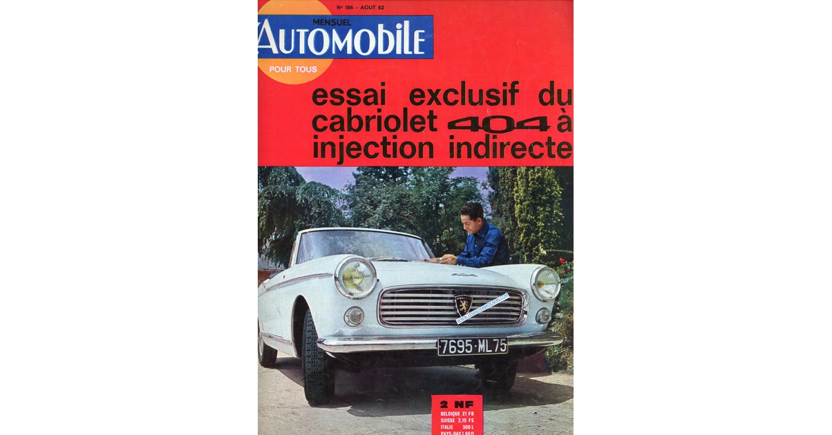 L'AUTOMBILE MAGAZINE 196 1962 404 FLUVIA FLAMINIA PANHARD CD RENE