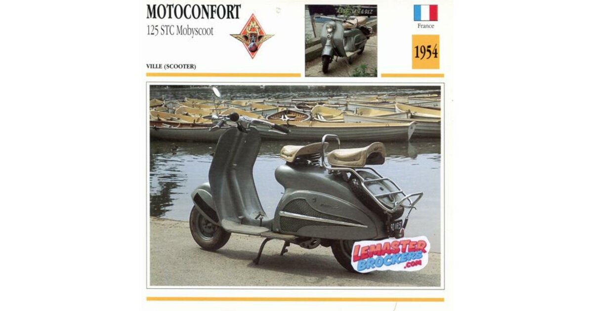 FICHE SCOOTER MOTOCONFORT 125 STC MOBYSCOOT 1954 - DOCUMENTS & FICHES ...