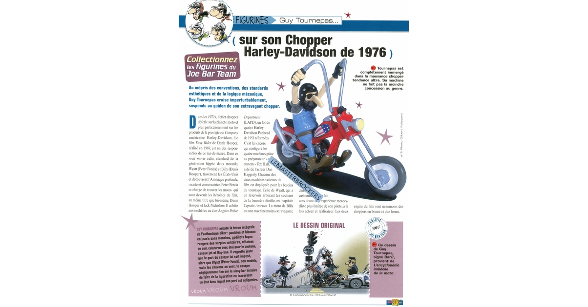 Figurine Joe Bar Team Guy Tournepas - Chopper Harley-Davidson - Bon état