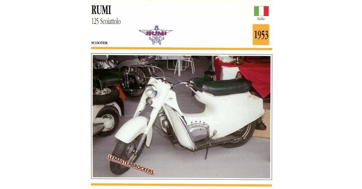 Carte Moto Rumi 125 Sport 1953 - Collection Atlas Italie - Bon état