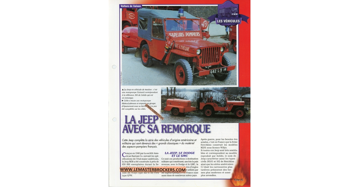 BLECHSPIELZEUG WILLYS JEEP Pompiers avec Remorque Citerne Jeep EUR 65,00 - DE
