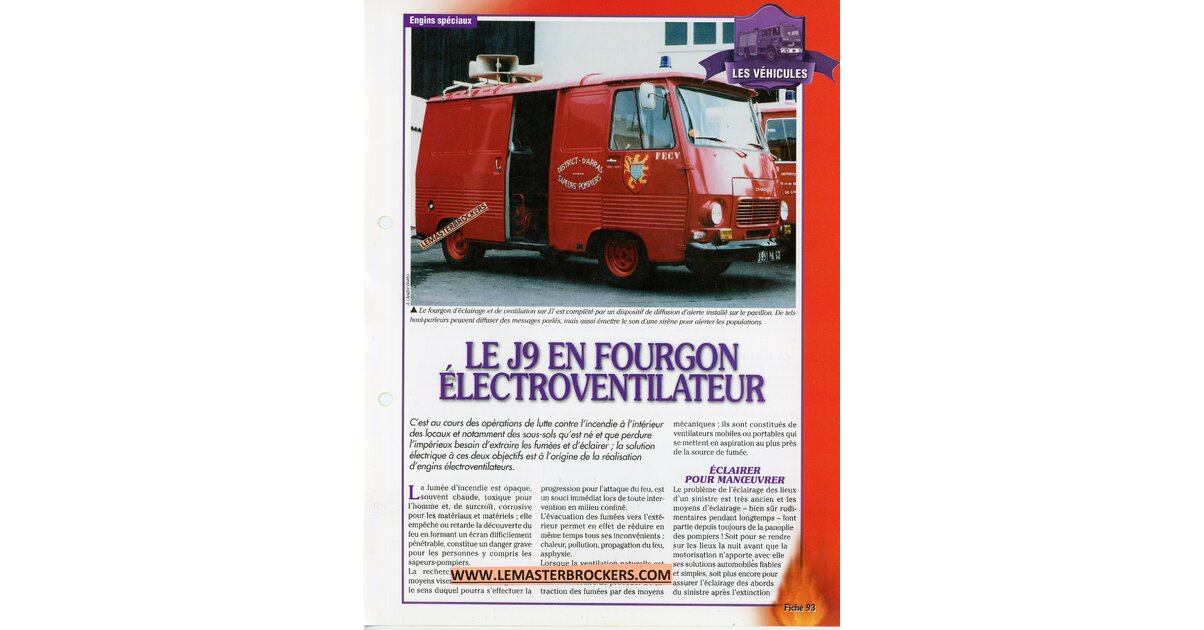 Camion De Pompiers Peugeot J9 - Modèle Réduit Solido 1/50e, Ventilateur électro, Année 1987 - Occasion