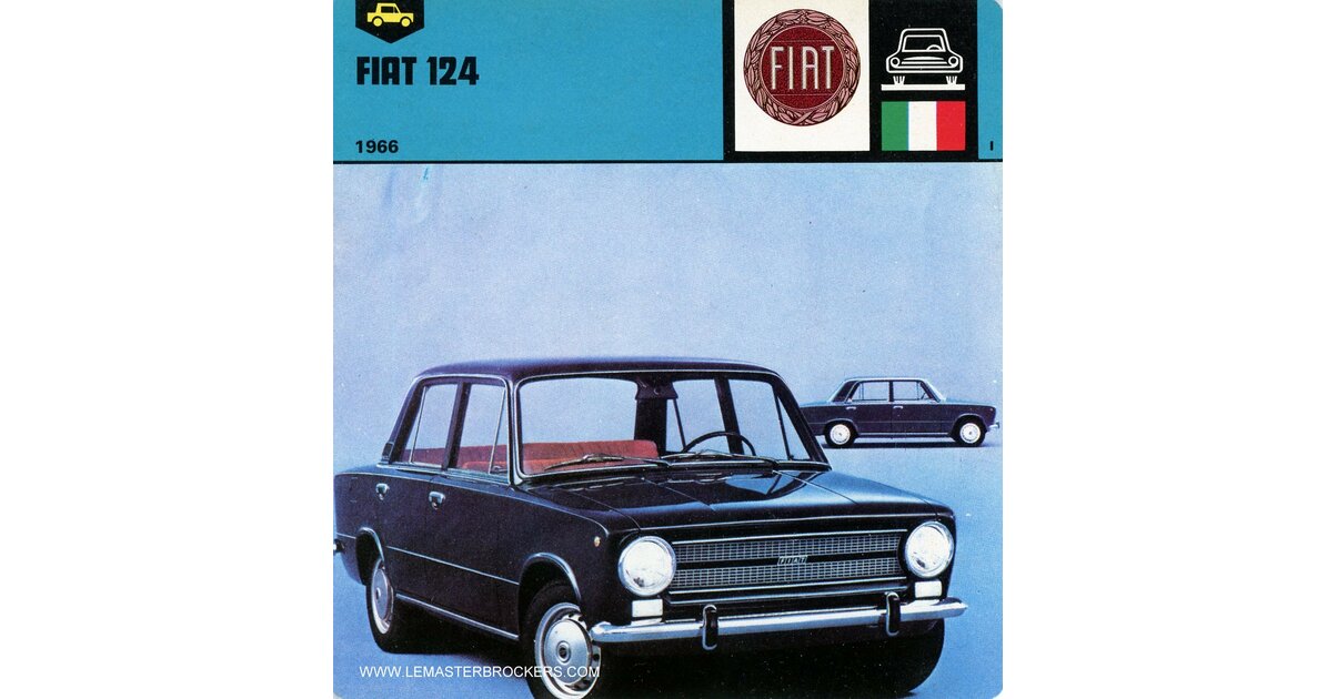FICHE AUTO FIAT 124 - 1966 - FICHES AUTO - LEMASTERBROCKERS