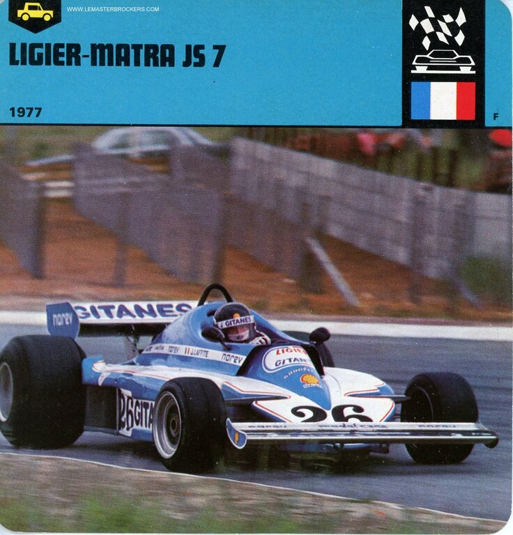 Js7 Jrl FICHE AUTO LIGIER MATRA JS7 1977 - FICHES AUTO - LEMASTERBROCKERS