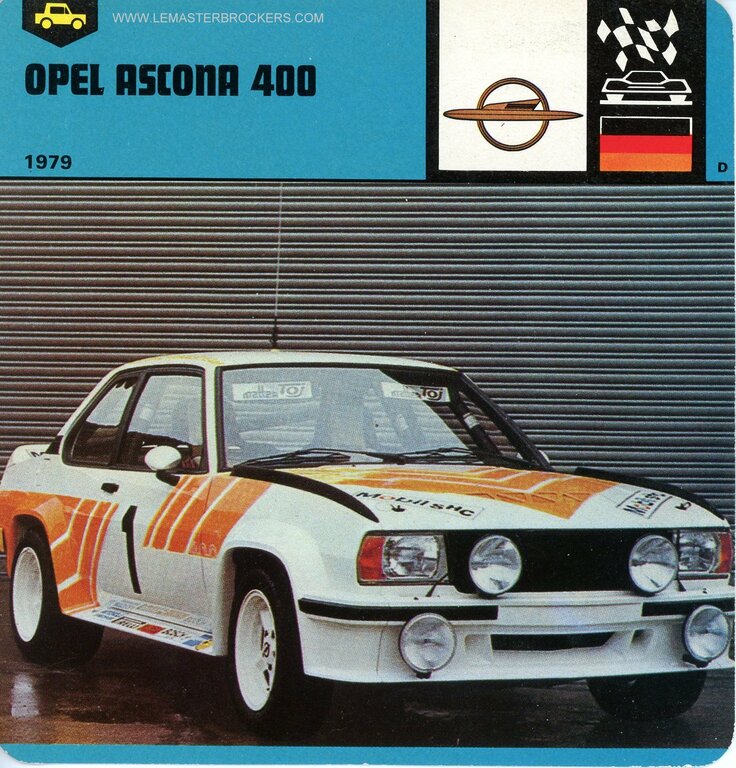 Fiche Technique Opel Ascona C 1.6 S - Édition 1982 - État D'usage