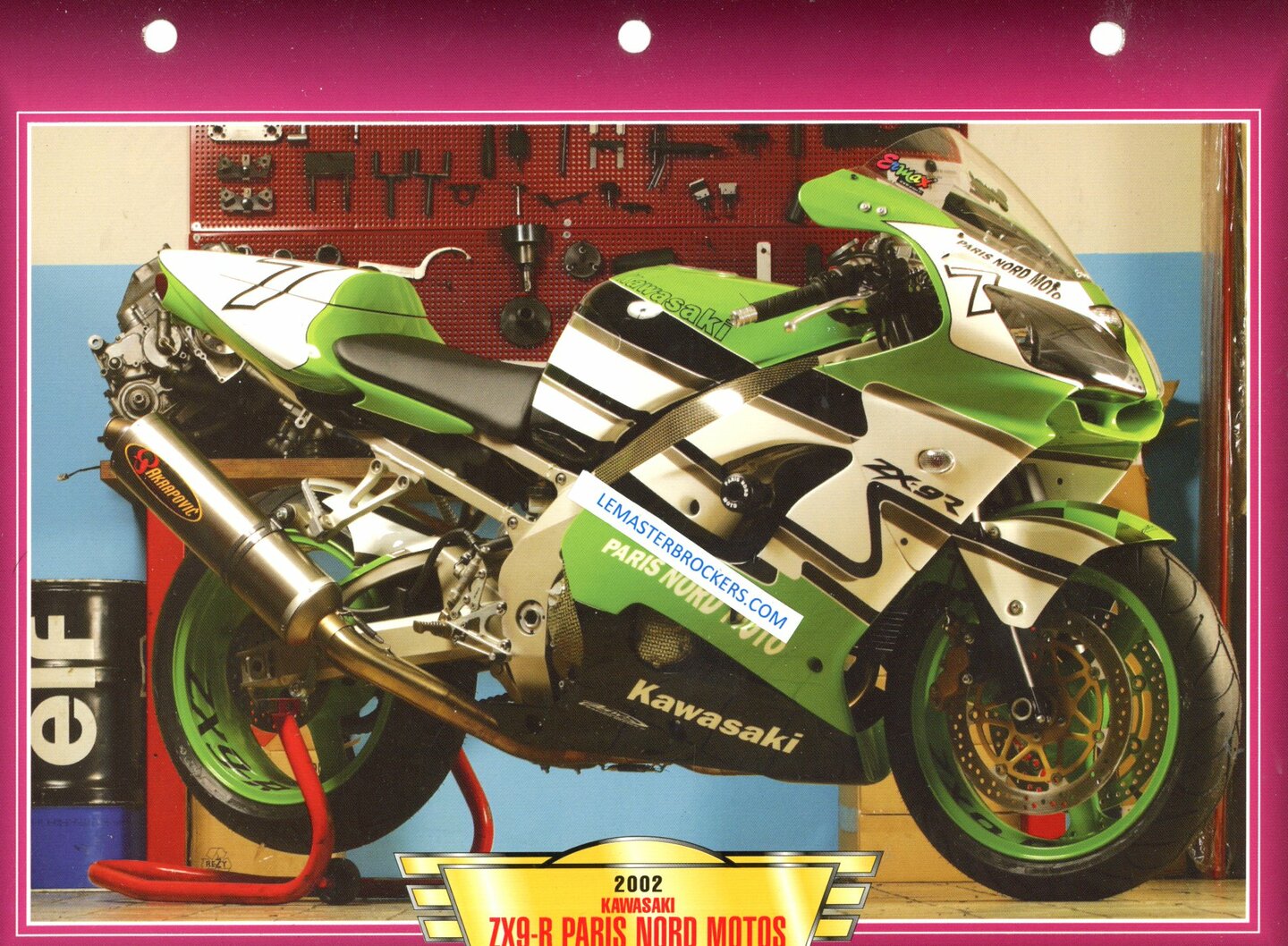 KAWASAKI ZX9-R PARIS NORD MOTOS ZX9R 2002 - FICHES MOTO/FICHES